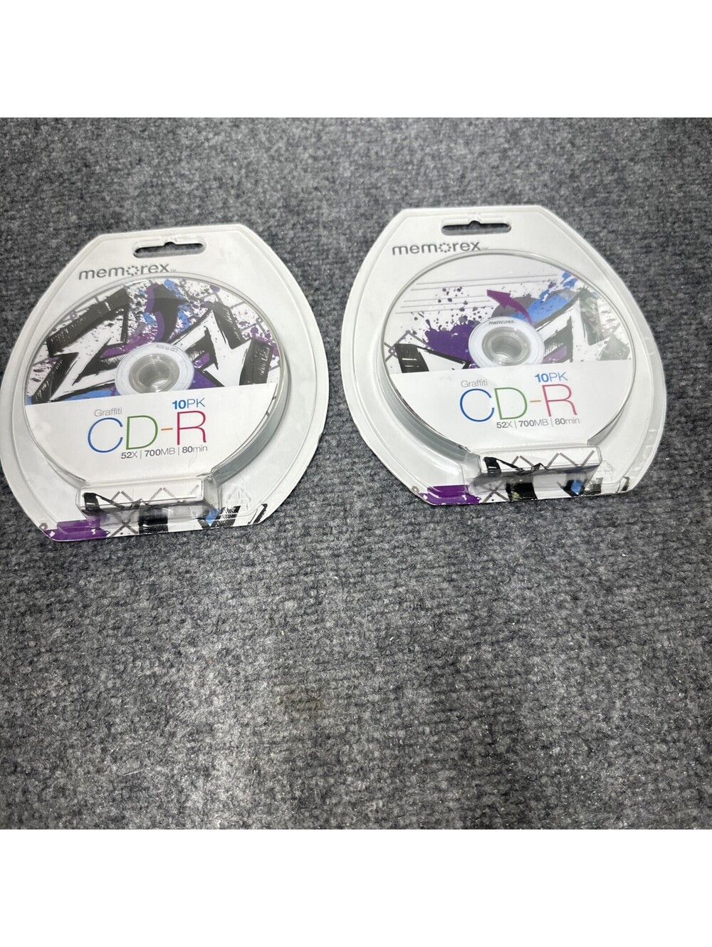 (2) 10-PACK Memorex 700MB CD-R 52X Writable CD/Discs - Unique Graffiti Design